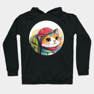 Colorful Cat Hiking Kitten Lover - Funny Cats Hoodie